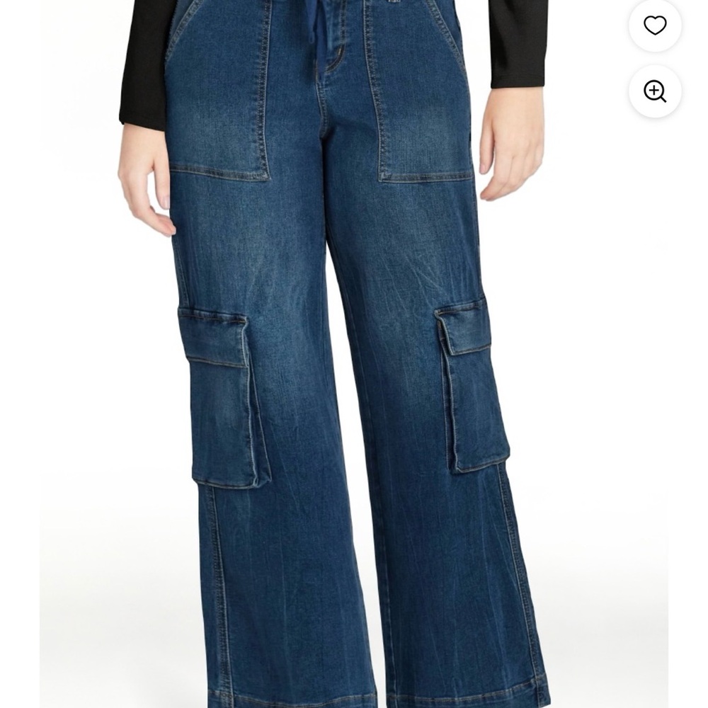 Time and Tru Dark Blue Cargo Flare Jeans